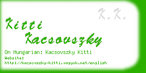 kitti kacsovszky business card